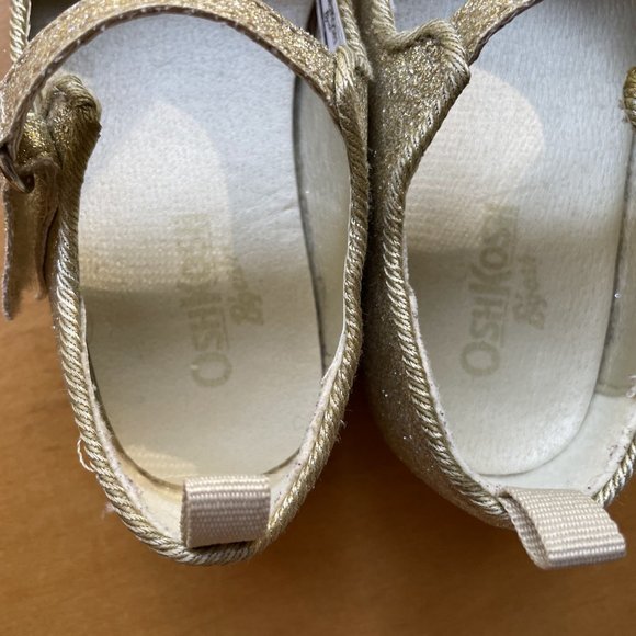 OshKosh Gold Glitter Shoes Toddler Girl Size 10 - Picture 4 of 5